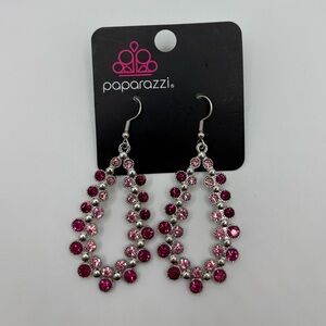 Paparazzi Fuchsia and Silver Teardrop Earrings